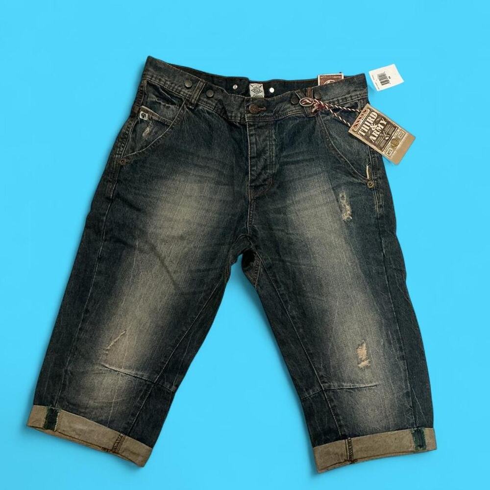 Third army rolled Taper denim shorts